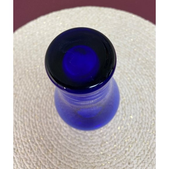 Cobalt Modern Glass Vase Artistic Shape 7” - Picture 4 of 5
